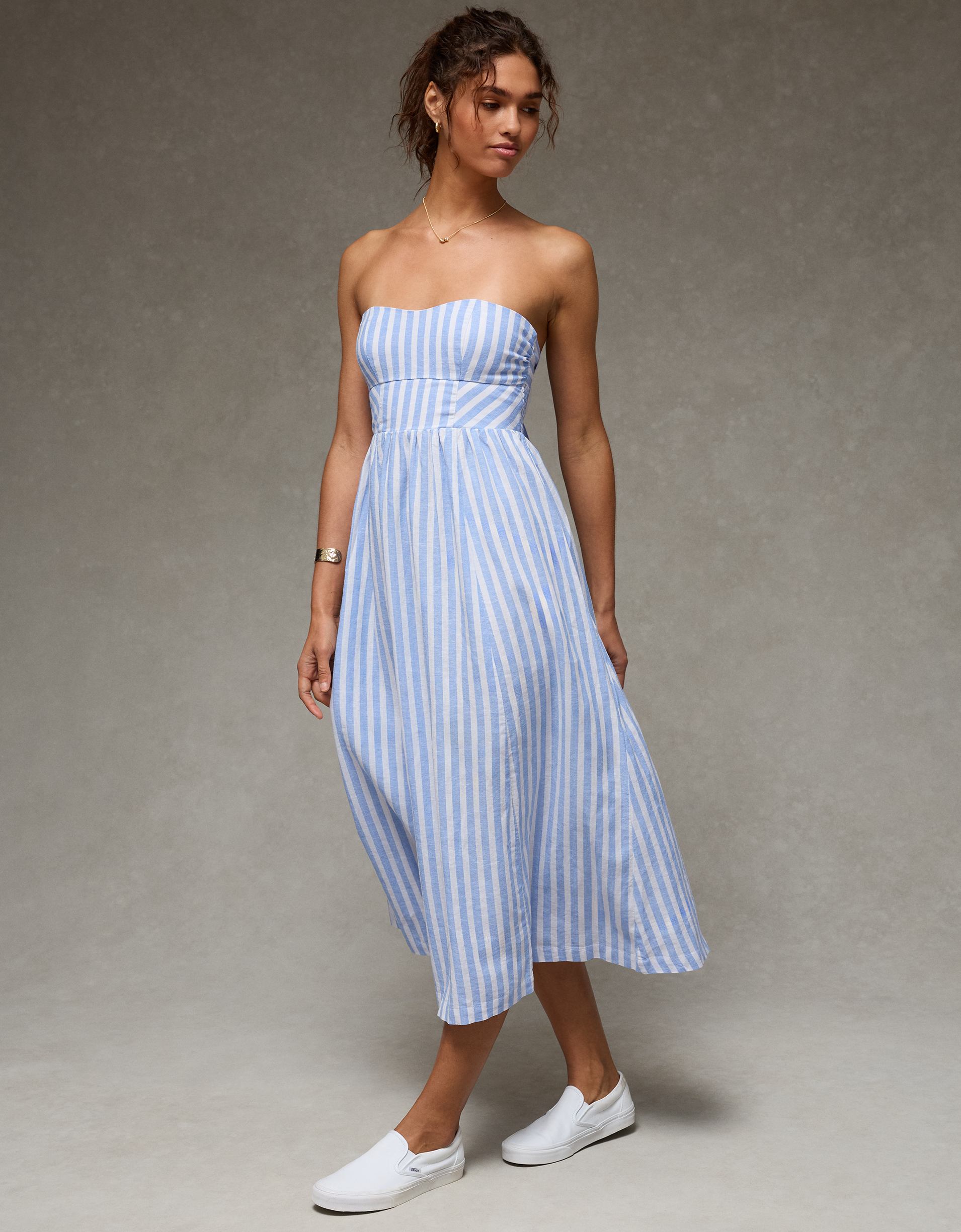 AE Strapless Corset Midi Dress – American Eagle Europe